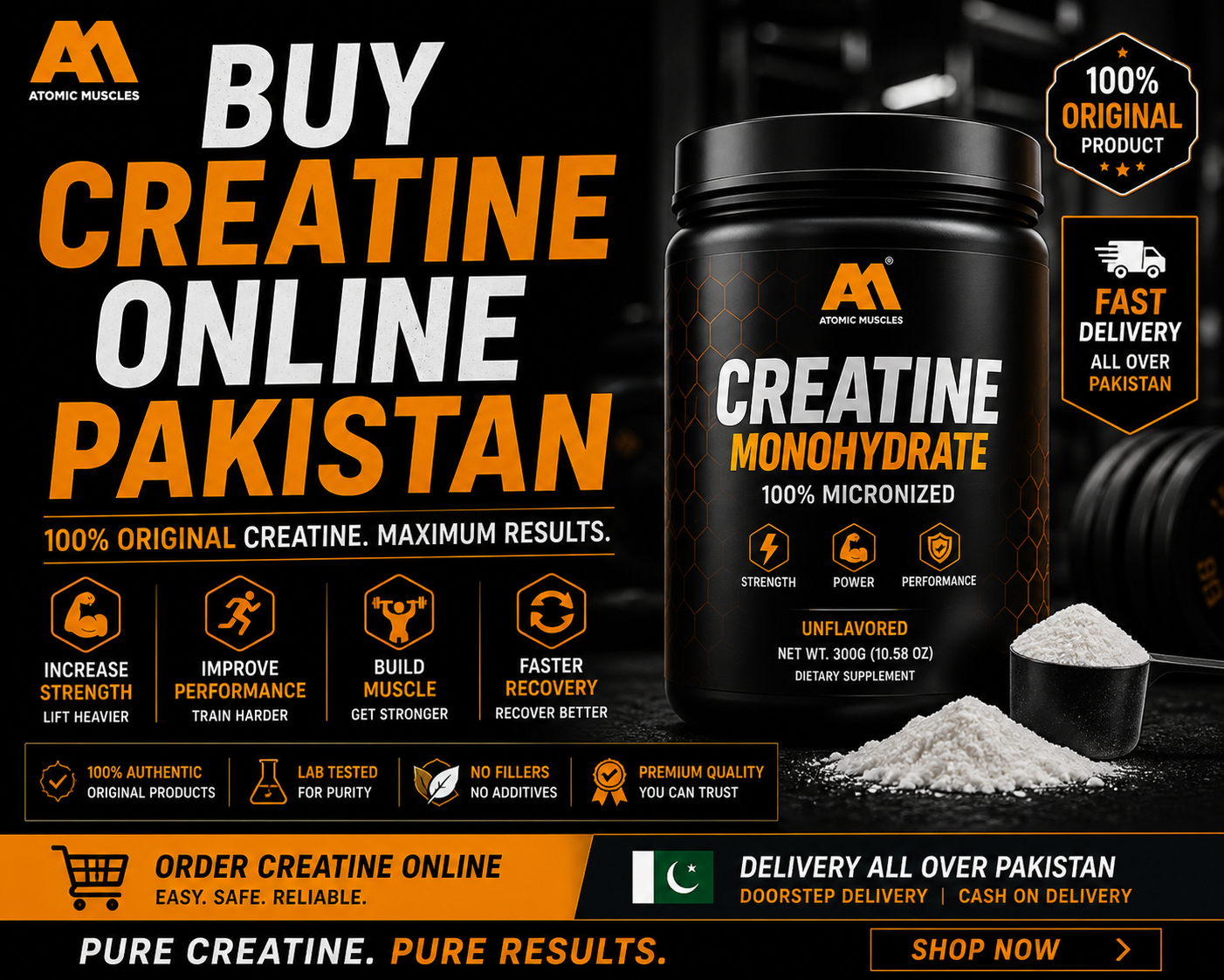 Buy Creatine Online Pakistan | Original Creatine at Best Price – Atomic ...